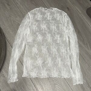 Elegant White Lace Women's Top size XL